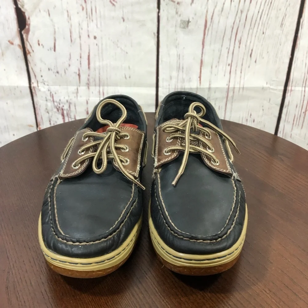 SPERRY TOP SIDER Men's Blue Leather Boat Shoes Classic Lace-Up Deck Style 11